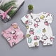 thumbnail image 3 of Pelele de verano para bebé recién nacido, mono infantil de algodón de manga corta con estampado de dibujos animados, peleles para niña, ropa para bebé recién nacido, 3 of 4