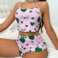 thumbnail image 3 of Xaqiouau Women Heart Print Pajama Set Cami Tank Top and Shorts 2 Piece Lounge Set Sleeveless Sleepwear Summer Casual Cute Outfit, 3 of 5