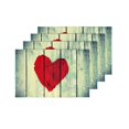 thumbnail image 4 of MKHERT Vintage Drawing Love Symbol On Old Wooden Wall Placemats Table Mats for Dining Room Kitchen Table Decoration 12x18 inch,Set of 4, 4 of 4