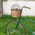 thumbnail image 4 of Mascotas extraíbles Gato Asiento de perro Bicicleta Cesta delantera con de tapa Bolsa de gatos de mascotas Pannier para bicicletas Camping , 30x25x20cm SM SunniMix Cesta delantera de la bicicleta, 4 of 8