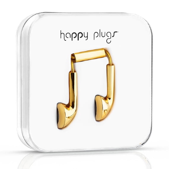 Happy Plugs Stockholm Unik edition headphones mic & remote Gold