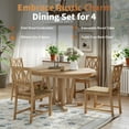 thumbnail image 4 of Harper & Bright Designs Rustic 5 Pieces Extendable Dining Table Set for 4, Wood Round Trestle Table and 4 Cross Back Dining Chairs for Kitchen, Natural, 4 of 19