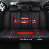 Leadwolf Back Car Seat Protectors for Mazda for CX-5 2013-Present Premium Leather Passenger Seat Protectors standard Black and Red 1PCS