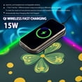 thumbnail image 2 of RGB Gaming Mouse Pad 15W Wireless Charging Large Waterproof Desk Mat 13 Light Modes Mousepad 31.5x11.8 Clover and Dots, 2 of 6