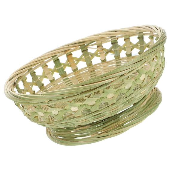 NIYANGLE Woven Tabletop Fruit Storage Basket Bamboo 1Pcs