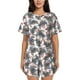 thumbnail image 1 of Fotbe Turtle Conjunto de Pijama Estampado para Mujer, 2 Piezas, Ropa de Dormir con Camiseta de Manga Corta y Shorts Suaves-Large, 1 of 6