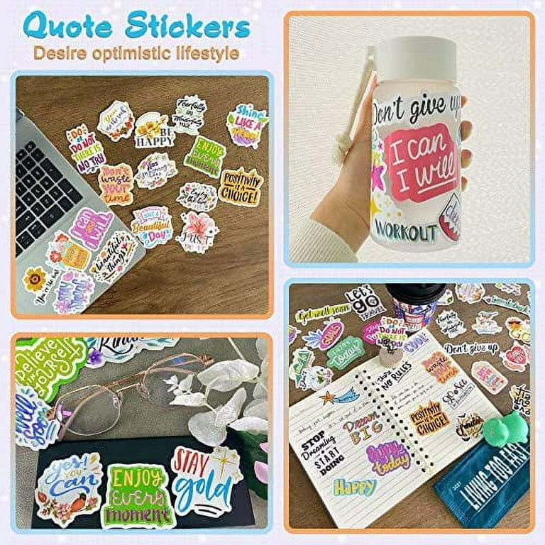  LOVELYLIFE Motivational Inspirational Stickers, 300PCS Positive  Quote Stickers Waterproof Vinyl Stickers for Water Bottle Laptops for  Adults Students Teachers Employees : Toys & Games