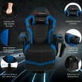 Goplus Massage Gaming Ergonomic office Reclining Swivel Racing Chair w/ Lumbar Support, Blue
