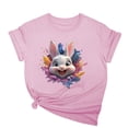 thumbnail image 1 of Tops de Cuello Alto para las Mujeres Amante Impreso Camiseta Cuello Redondo Manga Corta, Poliéster Spandex, 1 of 7