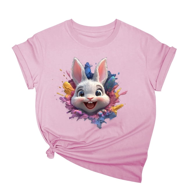 Tops de Cuello Alto para las Mujeres Amante Impreso Camiseta Cuello Redondo Manga Corta, Poliéster Spandex