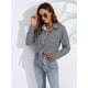 thumbnail image 4 of Camisas de Mujer con Botones, Casuales, de Larga, A Cuadros, con Estampados, Blusas Holgadas con Cuello A . Negro M, 4 of 8