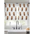 thumbnail image 2 of Brown Yak Sheer Curtains 54 Inch Length 2 Panels Set Window Treatments, Spring Green Ferns Leaves Country Animals Rod Pocket Semi Curtains for Living Room/Bedroom/Kitchen Décor, 104"W x 54"L, 2 of 7
