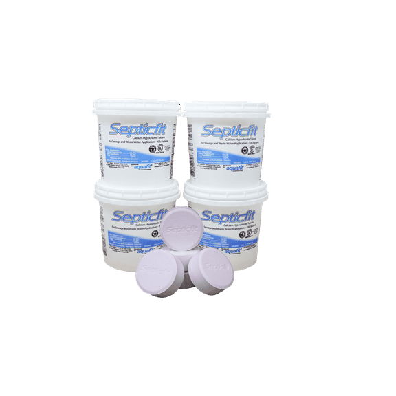 Septicfit Calcium Hypochlorite Tablets Pool Chemicals, 6 Count (4 Pack)