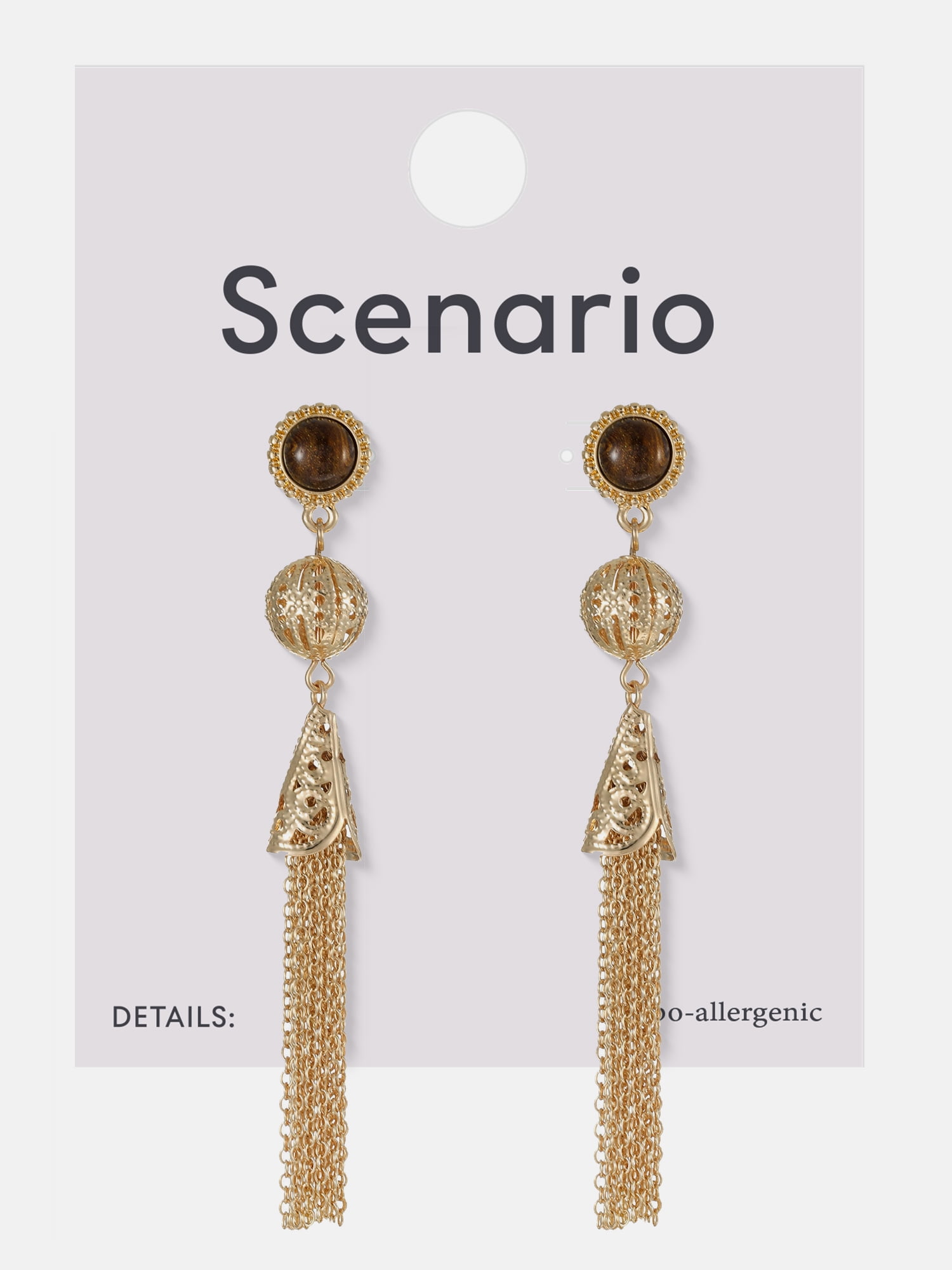 Scenario Tassel Drop Earrings, Gold-Tone