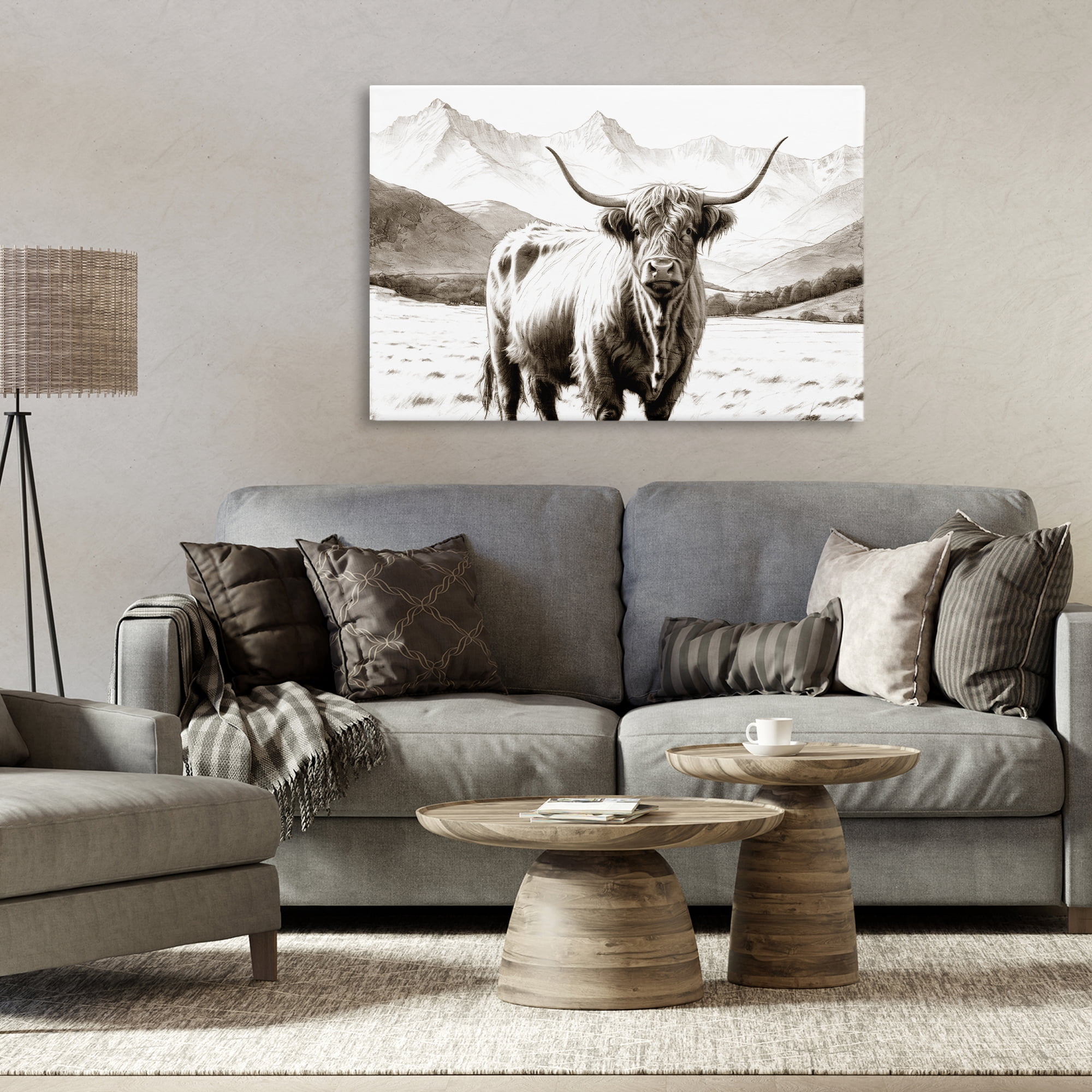Stupell Industries Highland Sepia Sketch Canvas Wall Art, design by Kim Allen