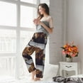 thumbnail image 4 of Uemuo Yak Pattern Women's Wide Leg Palazzo Lounge Pants with Pockets Light Weight Loose Comfy Casual Pajama Pants-Small, 4 of 9