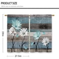 thumbnail image 4 of Blue Farmhouse Daisy Kitchen Curtains Wooden Flower Small Short Cafe Window Curtains Rustic Floral Butterfly Country Barn Plank Bathroom Drapes Treatment Tier Curtains 2 Panels (27.5x39 Inch), 4 of 6