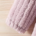 thumbnail image 4 of hoksml Girls Fuzzy Fleece Jacket Casual Button Down Sherpa Overcoat Fashionable Solid Color Winter Warm Plush Hooded Cardigan Long Coats for 3-7 Years, 4 of 7
