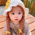 thumbnail image 3 of JANGSLNG Baby Girls Braided Wig Woolen Yarn Knitted Hat Sunflower Cherry Cap Photo Prop, 3 of 8