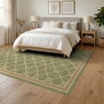 thumbnail image 3 of ODIKA 6'x9' Washable Area Rug Boho Trellis Distressed Farmhouse Border Ornamental Scrolls Vintage Flowing for Family Room, Living Room, Master Bedroom, Non-Slip, Easy Care, 3 of 7