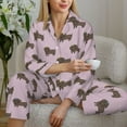 thumbnail image 6 of Uemuo Dachshund Dog Puppy Pattern Womens Pajama Sets,PJ Set for Women,Pajamas for Women Logo,Long Sleeve Pajama Set for Women,Soft Long Sleeve Top With Pants-Medium, 6 of 9