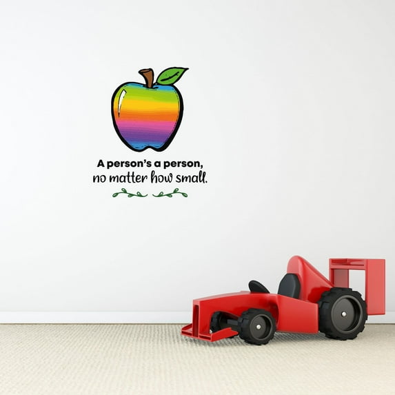 Person Small Apple Life Quote Cartoon Quotes Decors Wall Sticker Art Design Decal for Girls Boys Kids Room Bedroom Nursery Kindergarten Home Decor Stickers Wall Art Vinyl Decoration (30x27 inch)
