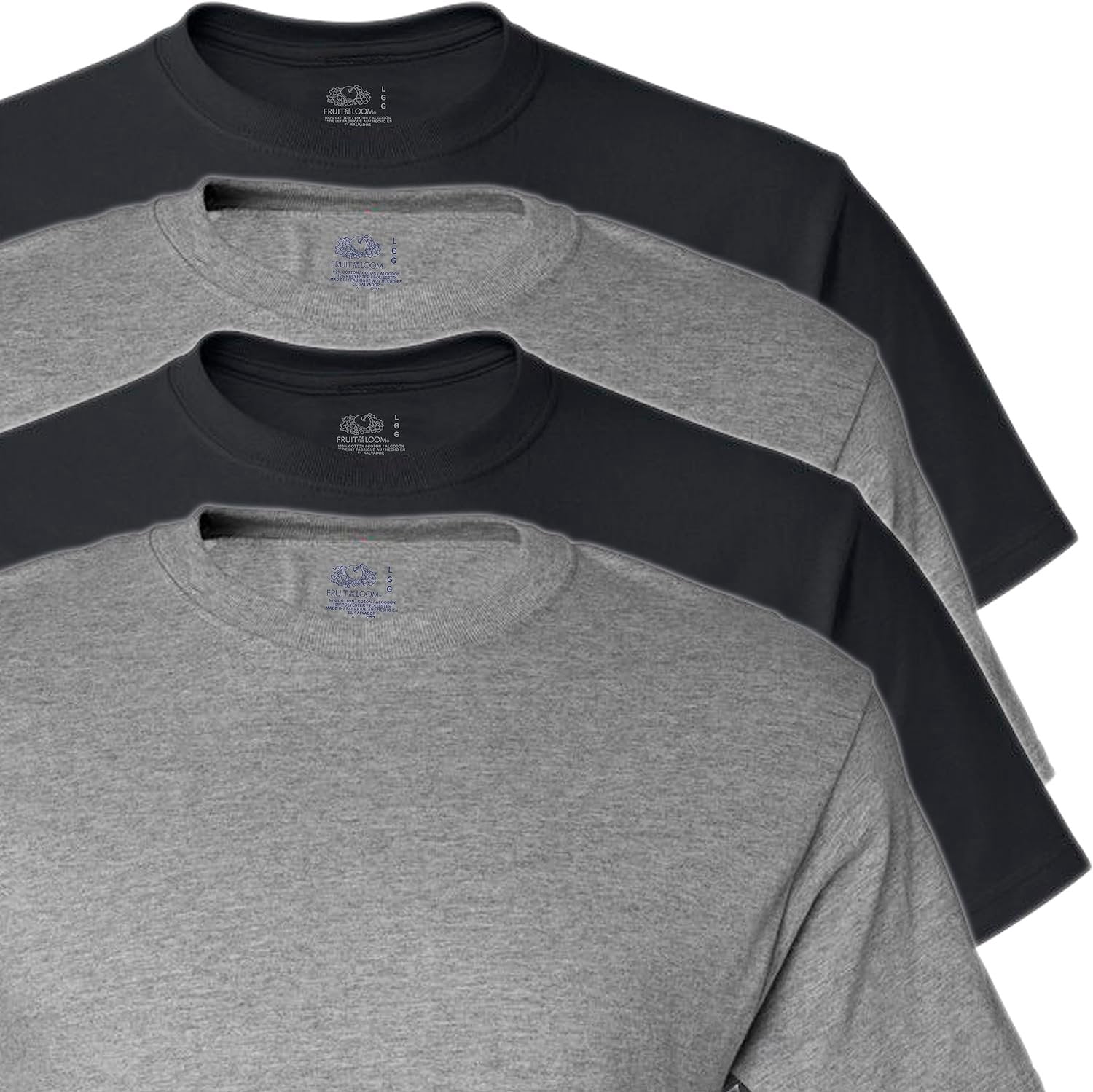 Ftl 4pk Black/gray Crew, Size Large