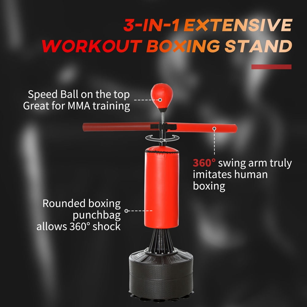 Resenkos Boxing Bag, Freestanding Punching Bag with Speed Ball, Rotating Boxing Bar and Gloves, Weighted Base, for Adult and Kids
