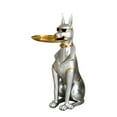 thumbnail image 3 of simhoa Statue de Chien Plateau de Rangement Ornement en Résine Sculpture Animale Bibelots Rangement Bijoux Argent, 3 of 8