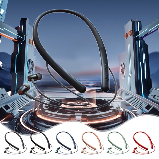 ¡Gran Descuento!, Nuevos auriculares inalámbricos Bluetooth con banda para el cuello y diseño para colgar en el cuello y soporte para tarjetas para deportes y llamadas Akmoler