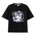 thumbnail image 3 of Sanrio My Melody Kuromi Cinnamoroll Camiseta de manga corta Kawaii para niña, ropa holgada de algodón puro de verano con dibujos animados para niños, 3 of 5