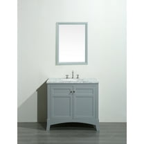 Eviva New York 36" Gray Bathroom Vanity w/ White Carrara Top