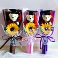 thumbnail image 2 of Graduation Romantic Bear Rose Soup Flower Cartoon Bouquet Party Wedding Decoration Festival Gift for Graduation Celebration, 2 of 5