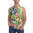 thumbnail image 2 of Goofa Watercolor Blooming Cactus Printed Men's Sleeveless T-Shirt - Athletic Gym Workout Tank Top for Men - Moisture-Wicking, UPF 30+ Quick-Dry Muscle Tee-Large, 2 of 8