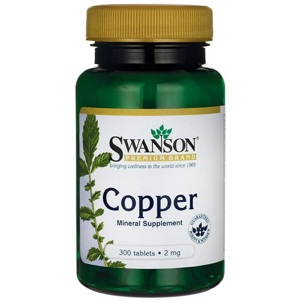 Swanson Copper Tablets, 2 mg, 300 Count
