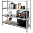 thumbnail image 1 of VEVOR Stainless Steel Shelving 60x18.5 Inch 4 Tier Adjustable Shelf Storage Unit Stainless Steel Heavy Duty Shelving for Kitchen Commercial Office Garage Storage 330lb Per Shelf, 1 of 9