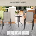 thumbnail image 4 of Outsunny Outdoor Bistro Set Small Patio Set w/ Stackable Chairs, Light Grey, 4 of 10