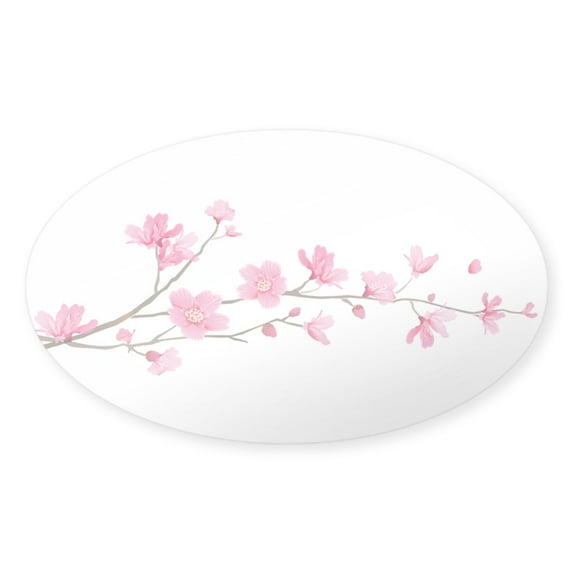 CafePress - Cherry Blossom Clear Sticker - Sticker (Oval)