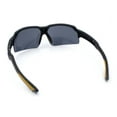 thumbnail image 7 of Xloop Mens Baseball Half Rim Rectangular Wrap Around Sport Plastic Sunglasses [Black Yellow Accent], 7 of 7