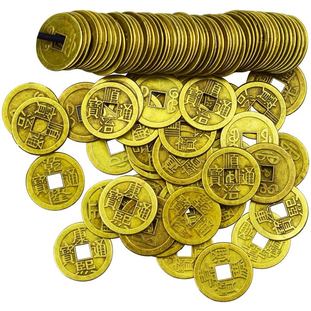 100 piezas de monedas de fortuna chinas de 1 pulgada, monedas Feng Shui I-Ching, monedas chinas de buena suerte, moneda de tiempo de la antigua dinastía china