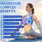 CARE GIFT Magnesium Complex 1000 mg Capsules, 8 Forms High Absorption Elemental Magnesium for Bone, Muscle & Sleep Support, Non-GMO Wellness Supplement for Men & Women, 120-Count