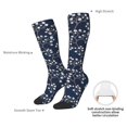 thumbnail image 4 of Rateoe Cherry Blossoms on Navy Background Pattern Women’s Knee High Crew Socks,Trouser Socks Comfortable, Breathable, Moisture-Wicking and Soft, 4 of 6