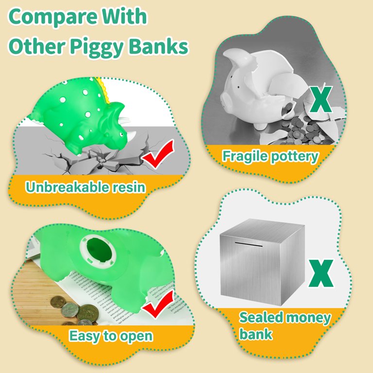 その他 TIFFANY DINOSAURS Money Bank H&W Triceratops Piggy Bank, Large Dinosaur Money Bank