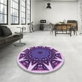 thumbnail image 4 of Ahgly Company Machine Washable Indoor Rectangle Transitional Mauve Purple Area Rugs, 3' x 5', 4 of 7
