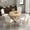 Natural, variant on EUROCO 5PCS Retro Round Dining Table Set, 58" Extendable Dining Set for 4 with Removable Leaf and 4 Upholstered Chairs,Kitchen Table Set for Dining Room
