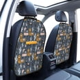 thumbnail image 3 of Naloa Llama and Cactus 2Pcs Anti-Kick Back Seat Cover Kick Mat, Car Seat Protector with 3 Storage Pockets, 3 of 8
