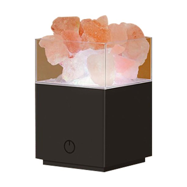 Lámpara de sal de cristal Natural con Control remoto, Cable de alimentación Usb, proyector de atmósfera, luz nocturna para dormir, decoración purificadora de aire