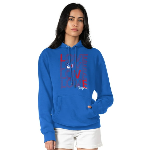 Women's G-III 4Her by Carl Banks Blue New York Rangers Hockey Love Fleece Pullover Hoodie