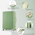 thumbnail image 3 of Aukfa 3 Piece Luggage Set Expandable with USB Port, Lightweight Spinner Suitcase, Green, 3 of 8