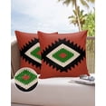 thumbnail image 6 of Pack of 2 Outdoor Pillow Covers, Boho Black White and Green Geometric Moroccan Farmhouse Red Waterproof Square Throw Pillowcase Cushion Decorative Pillow Covers for Couch Patio Tent, 26x26 in, 6 of 6